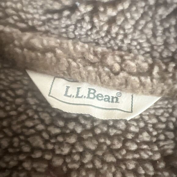 LL Bean Suede Jacket Sherpa Lined Floral Design Womens Size Medium‎ Red Coat - Picture 3 of 9